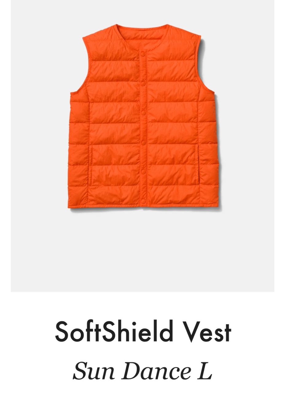 Outdoor Voices SoftShield Vest in Sun Dance NWT